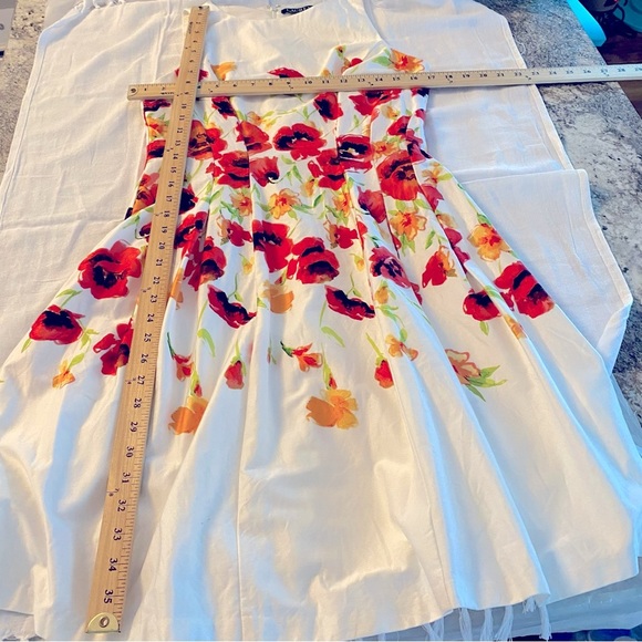 NWOT Lauren Ralph Lauren Dress White floral sateen Tamal SZ 8 - Picture 7 of 14